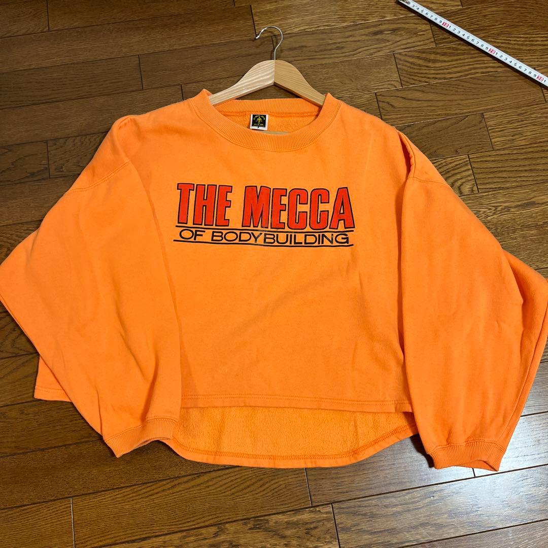 ヴィンテージGOLD'S GYM クロップド丈スウェットトレーナー ゴールド