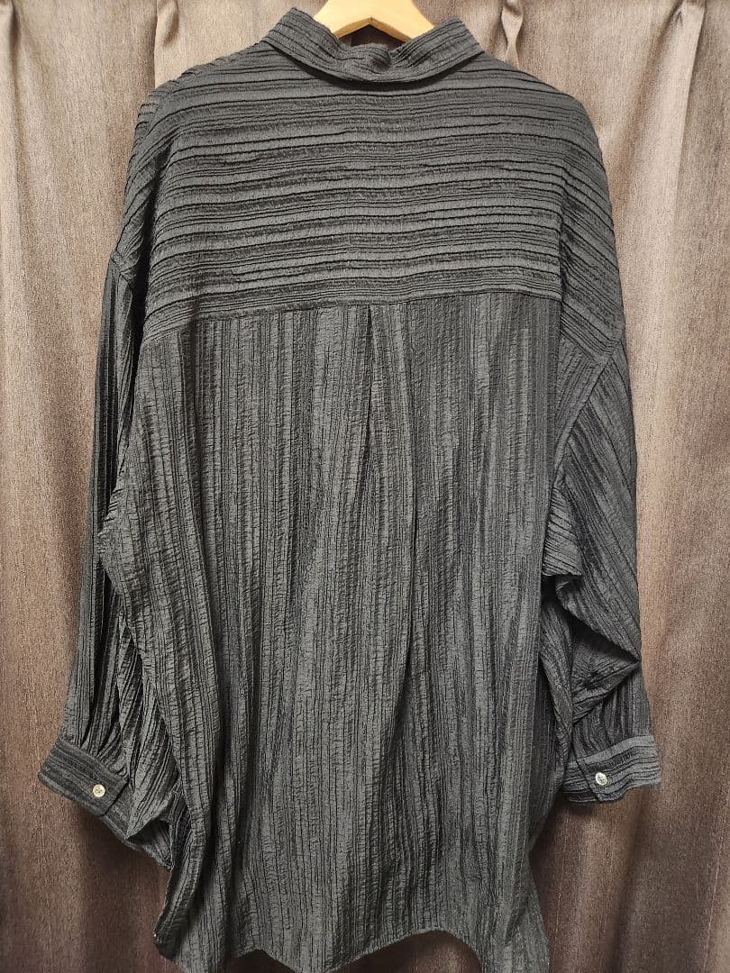 MAISON SPECIAL ストライプ ブラックシャツ L 最終値引き