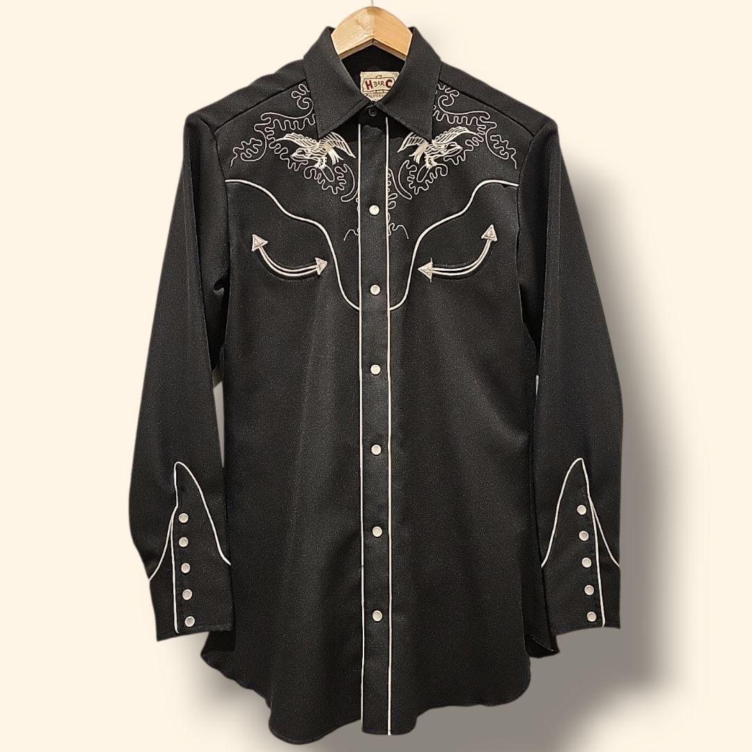 70s H bar C エイチバーシー ウェスタンシャツ 黒 新品レベルの美品