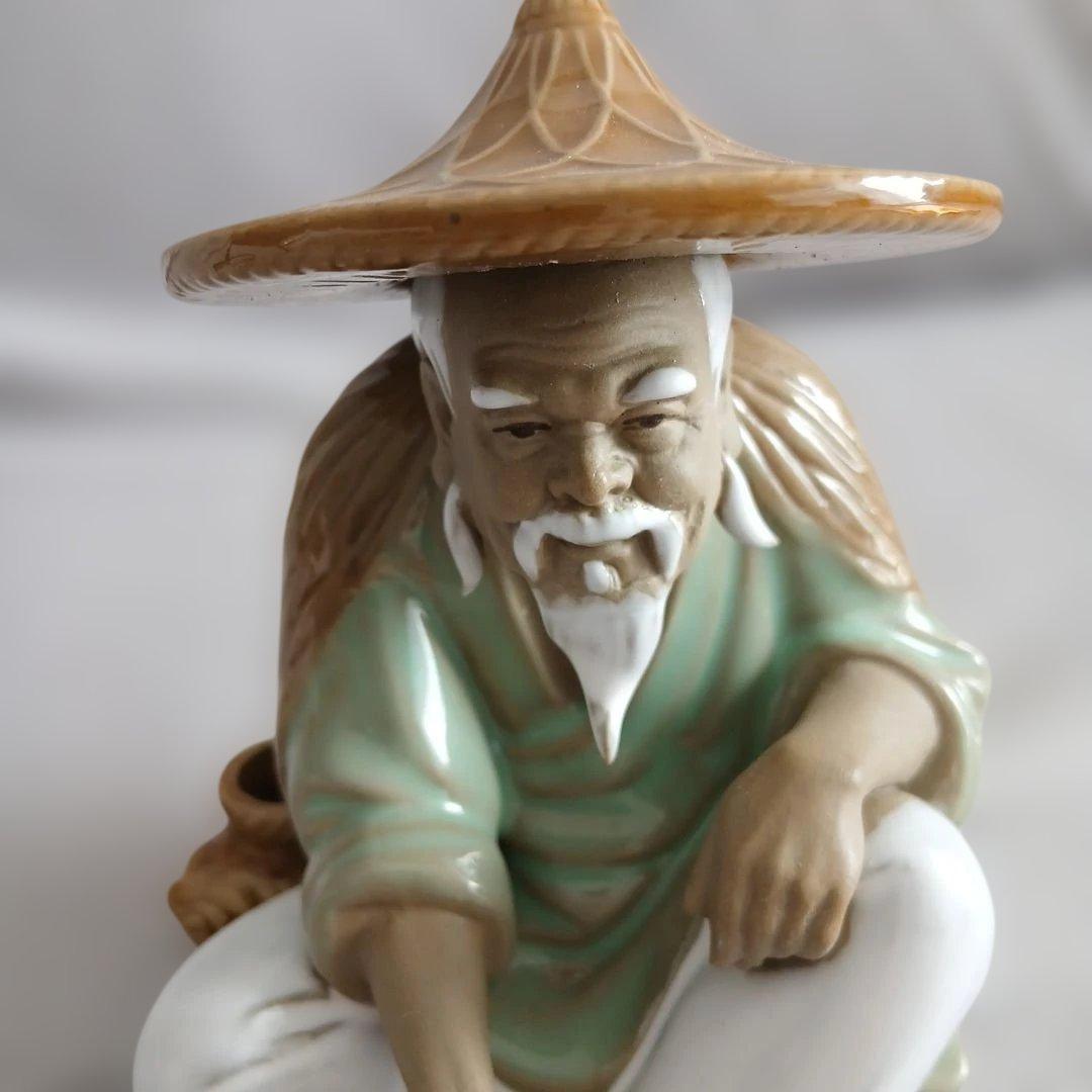 石湾陶器の釣り人の置物 中国広東省 - メルカリ