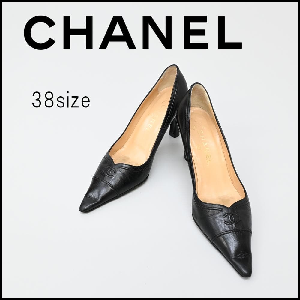 ■ 47935★年 CHANEL シャネル パンプス ココマーク レザー 中古・古着通販】CHANEL (シャネル) ヒールココマークパンプス