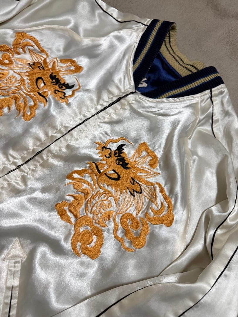 2面用 テーラー東洋 スカル 龍 日本限定版 スカジャン vintage サテン