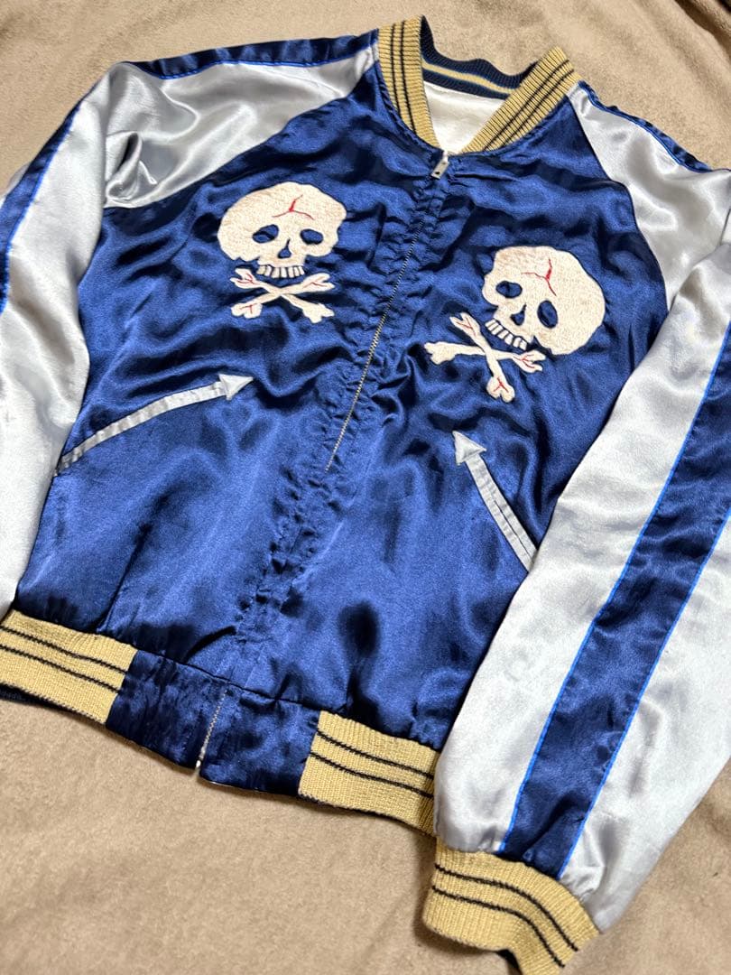 2面用 テーラー東洋 スカル 龍 日本限定版 スカジャン vintage サテン