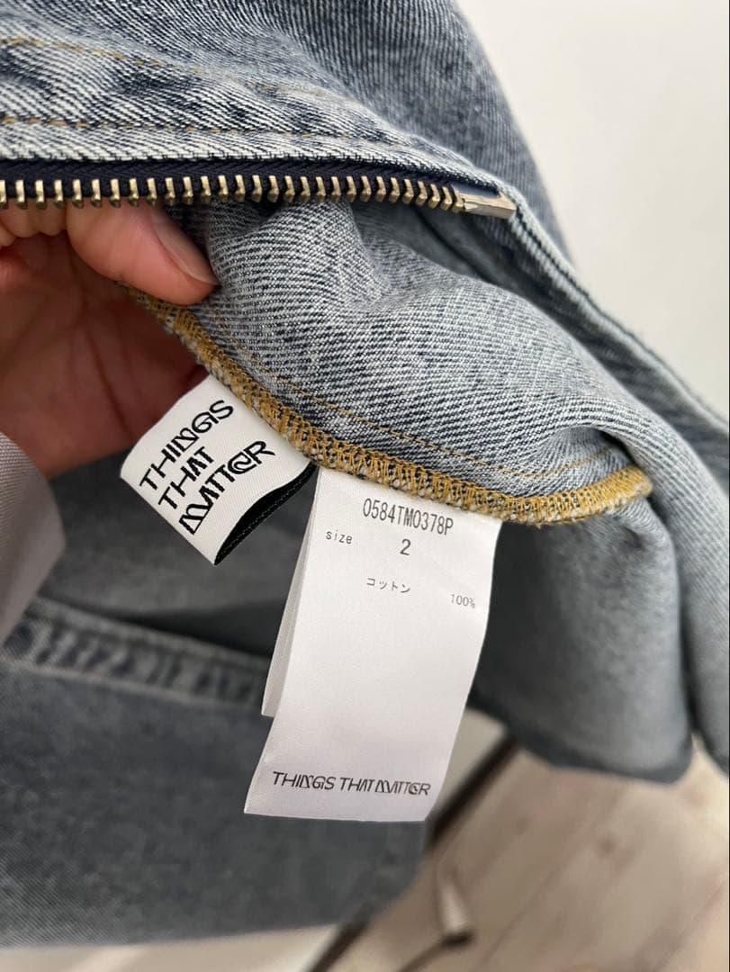 thingsthatmatter ノッチワーク デニムスカート サイズ2 - メルカリ