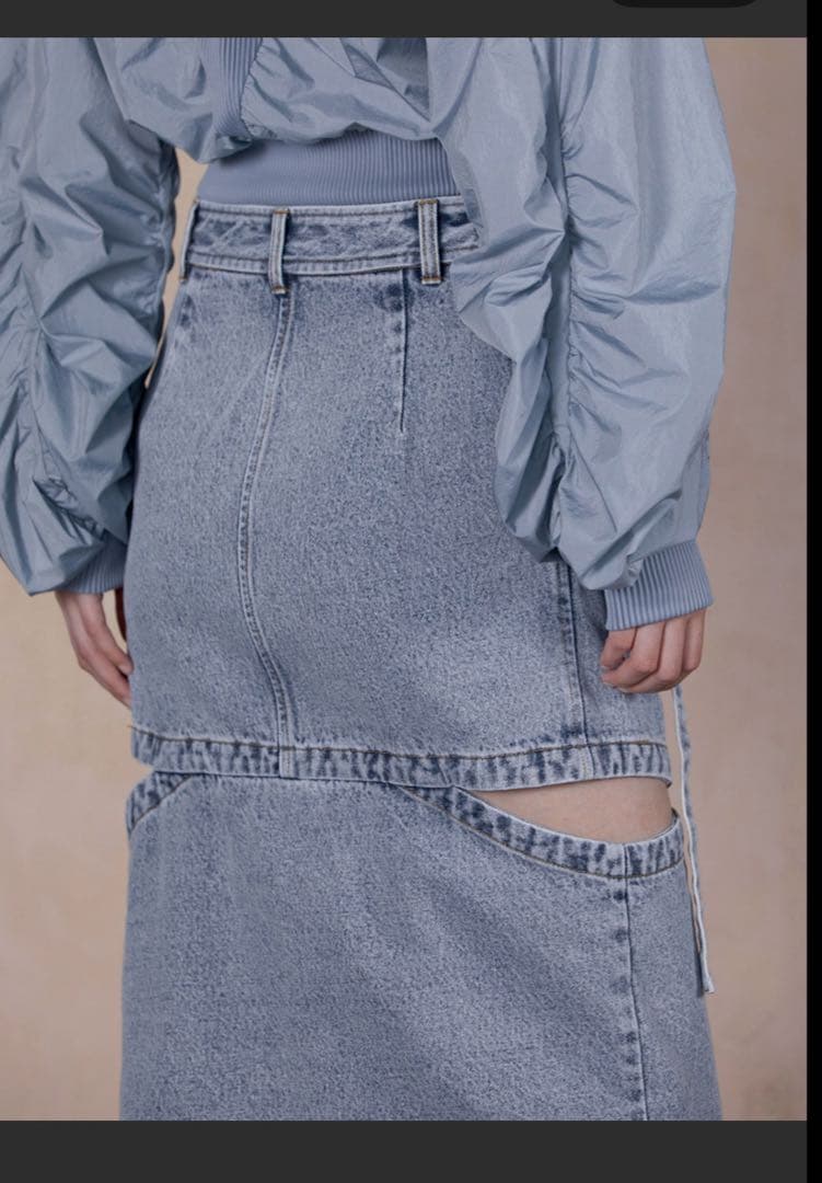 thingsthatmatter ノッチワーク デニムスカート サイズ2 - メルカリ