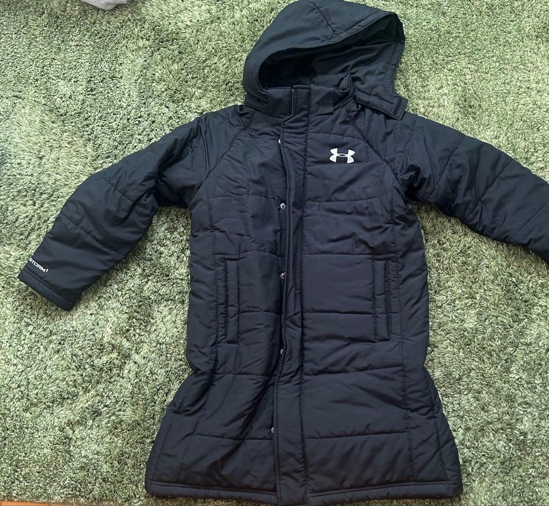 Under Armour フード付きベンチコート 黒 - メルカリ