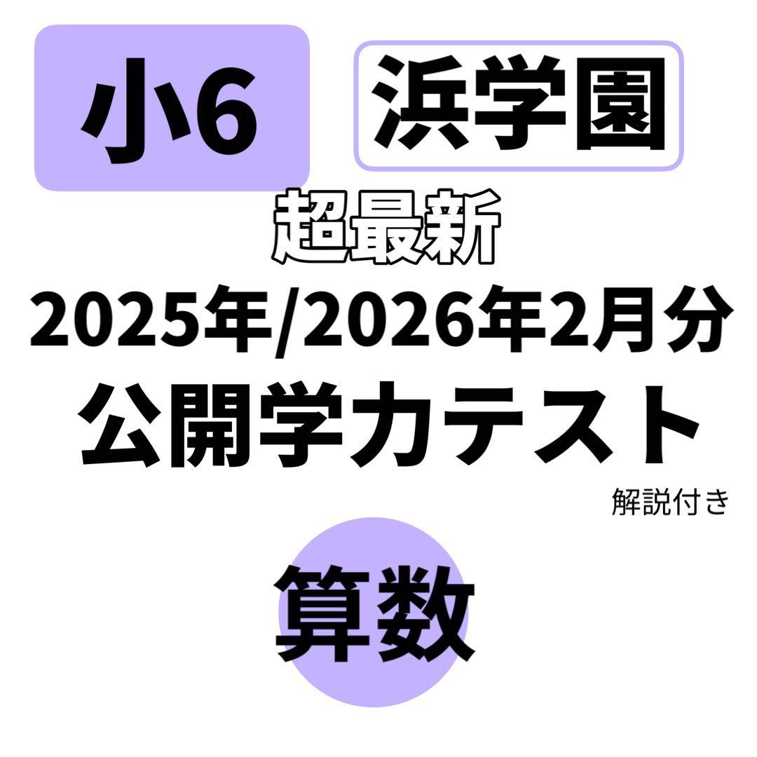 浜学園 小6 公開学力テスト 算数 春期講習 2026年 2025年 即発送