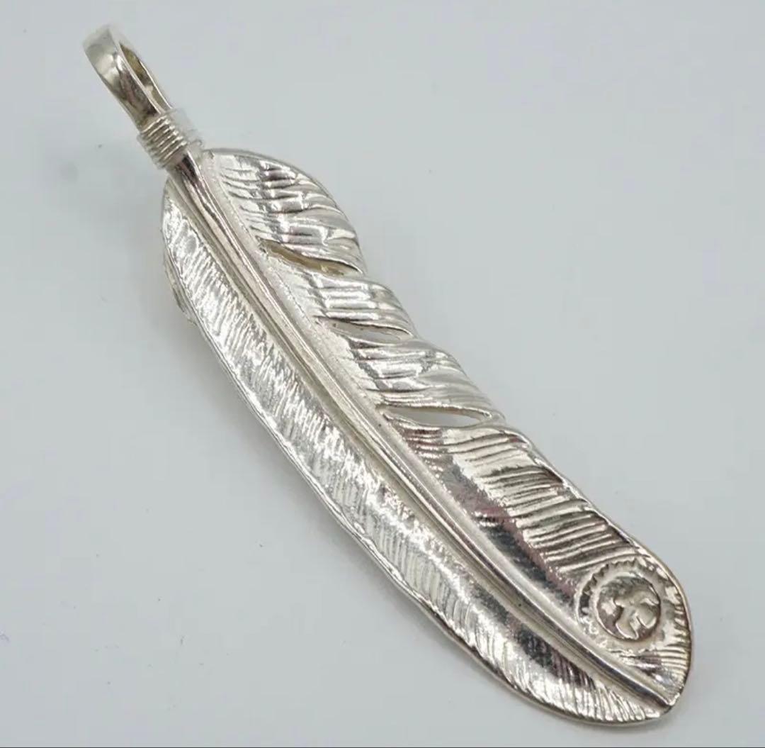 ゴローズ goro's 現行 シルバーハート金縄目ターコイズ付特大フェザー