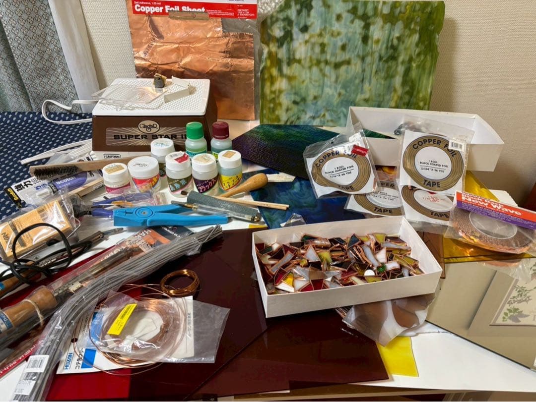 【ステンドグラス】ガラス工芸材料と工具セット Amazon | ステンドグラスキット、23PCSステンドグラススターターツール