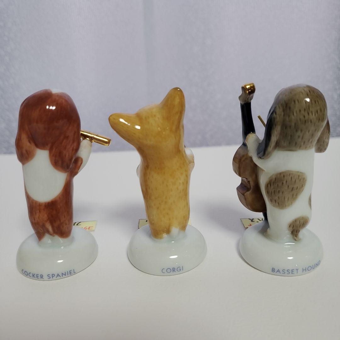 セトクラフト 陶器 子犬オーケストラ 12体セット 敷板・犬種と楽器名の