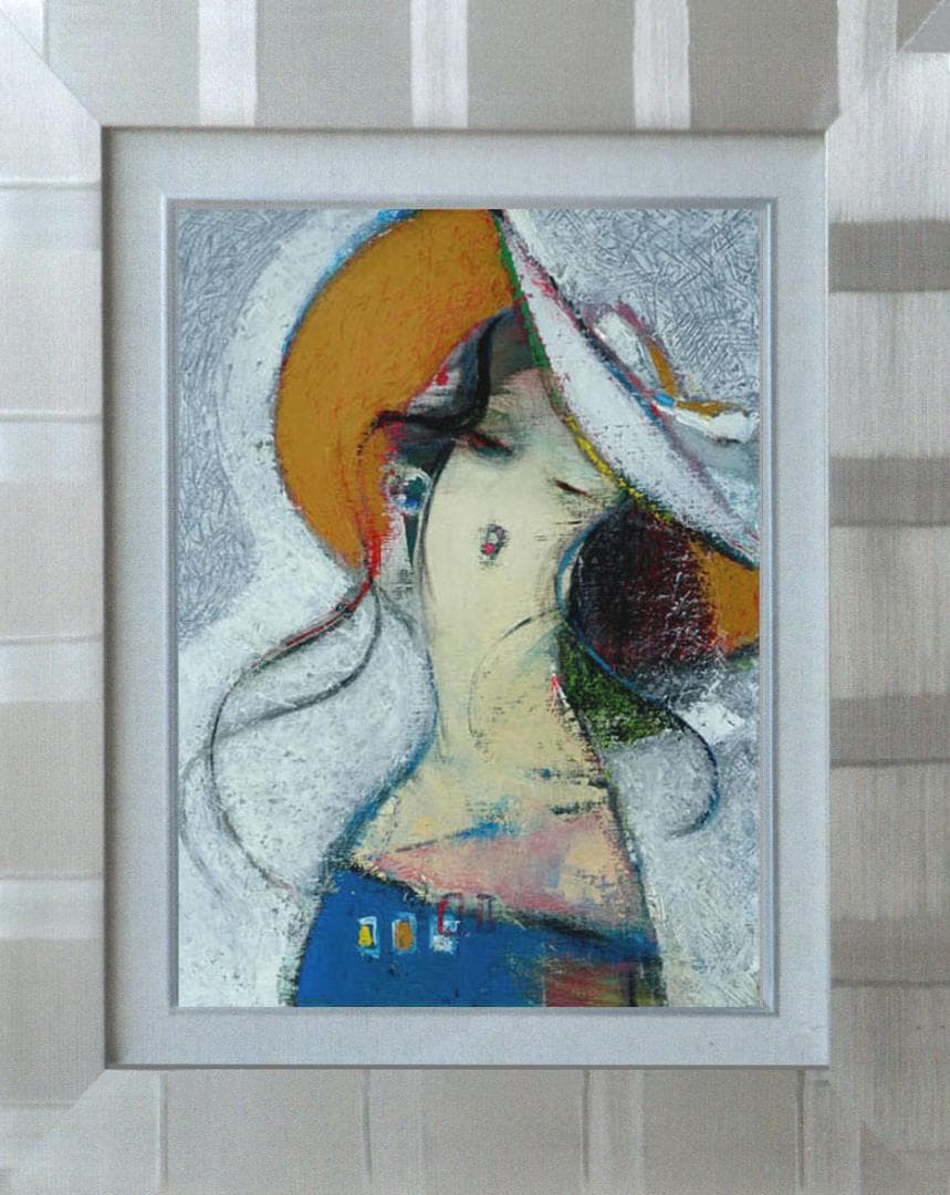 期間限定 値下げ 坂本唯市作 海の油絵 かもめ 「真作」 220mm