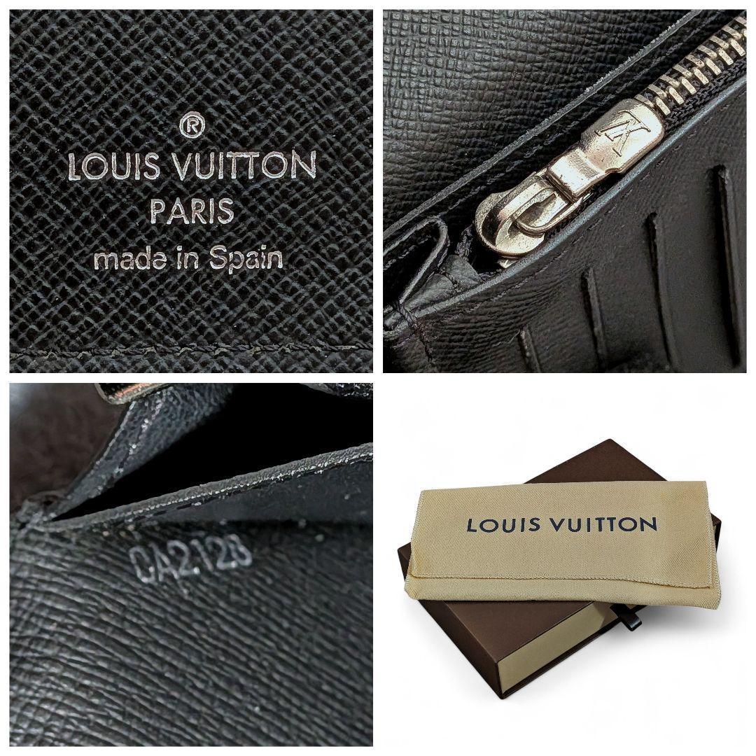 美品 ルイヴィトン ポルトフォイユ ブラザ エピ ノワール 長財布 箱