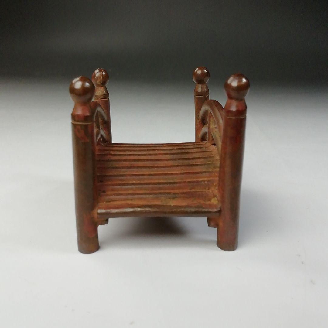 Ｔ６８２　蓋置　『橋　鋳銅蓋置』『伊波慶州』　共箱　茶道具