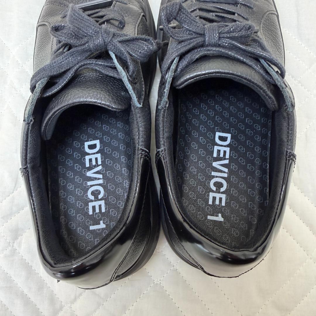 DEVICE１NERO AOURE 黒レザースニーカー（26.5cm）