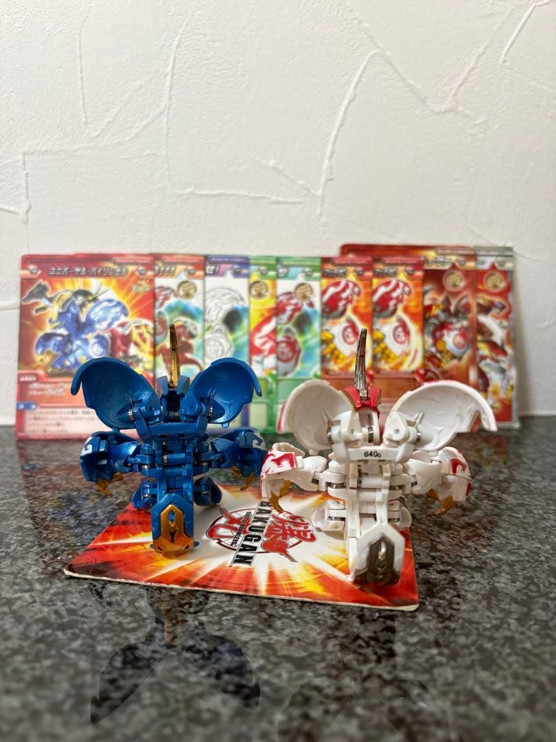 爆丸　天ドラガオン 赤と青のセット、アビリティカード7枚、ゲートカード2枚