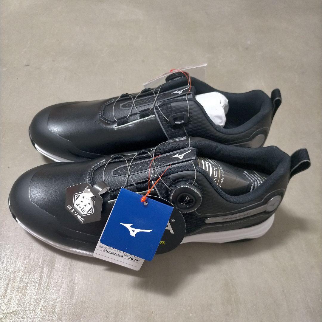 新品 未使用 26.5cm Mizuno ワイドスタイル SL ボア ブラック