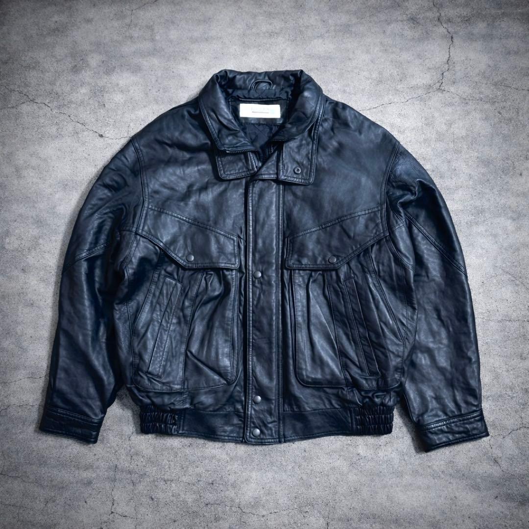 羊革】90s vintage leather jacket g1 a2 - メルカリ