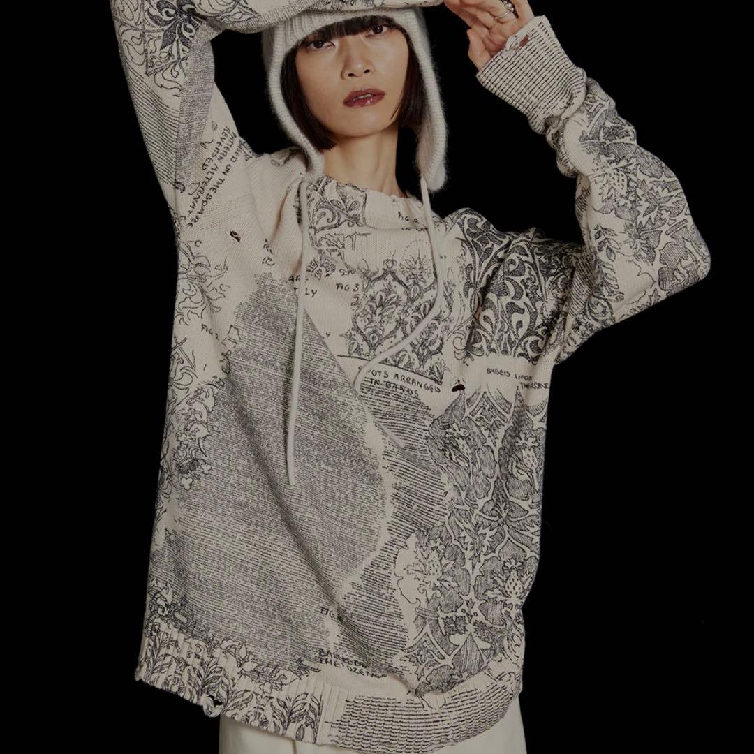 UND VINTAGE LIKE HANDWRITING OVER KNIT - メルカリ