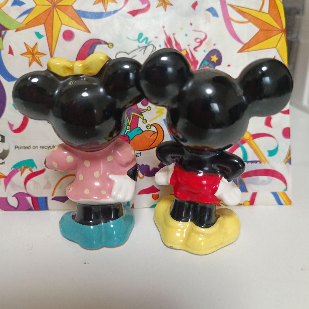 レア☆ミッキーミニー陶器置物 レトロ 東京ディズニーランド ミッキー