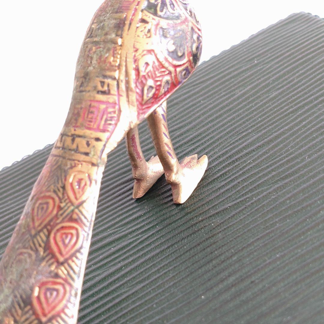 アンティーク 孔雀】真鍮製 骨董品 オブジェ ペーパーウェイト 装飾品