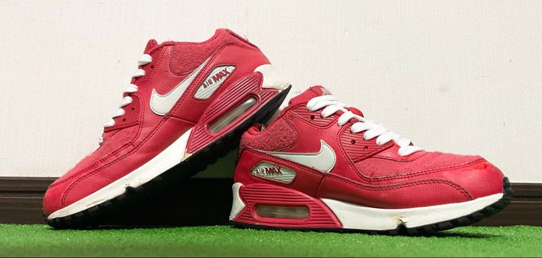 NIKE AIR MAX 90 エアマックス90!赤白!ツートン!希少!完売! - メルカリ