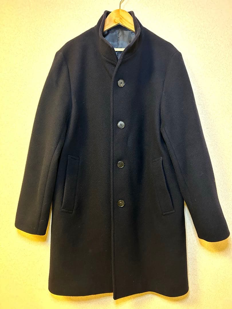 バーバリーズ ステンカラーコート 裏地ノバチェック ネイビー L