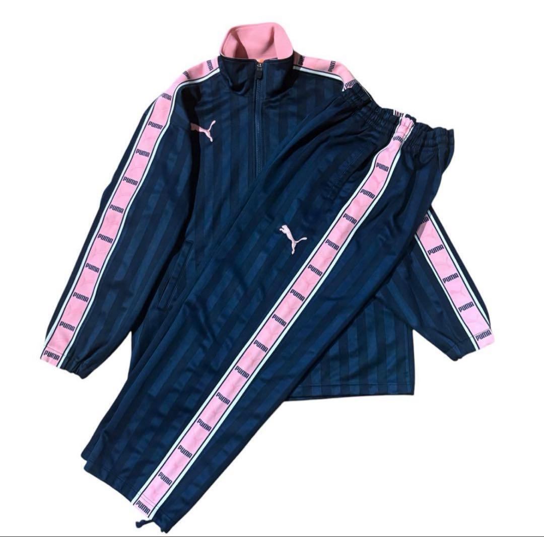 上下セット】puma プーマ ジャージ ピンク ネイビー プージャー - メルカリ