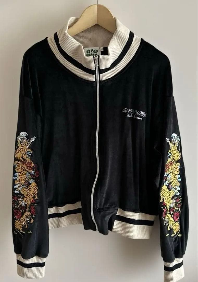 チュウカタベタイ　ベロアスカジャン　メンズXLサイズ c7a454796f9c06cec0d2ead0f4122b