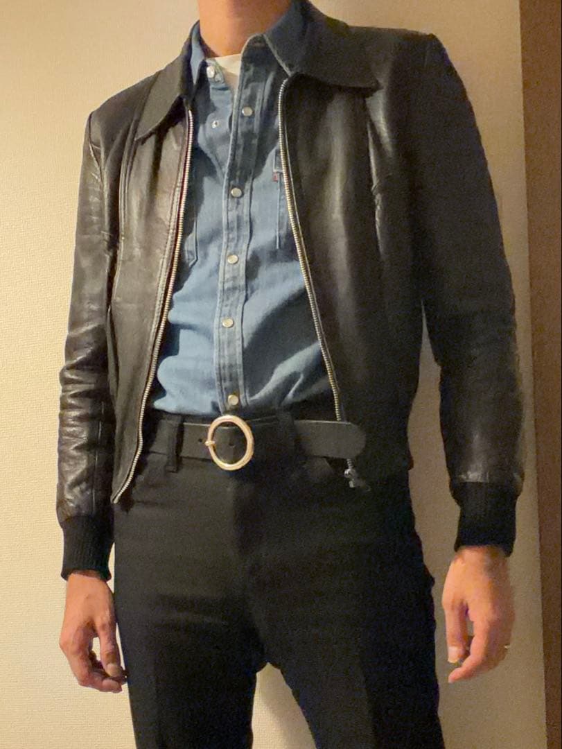 ヴィンテージリブジャンリブレザージャケットエディスリマンSOHO