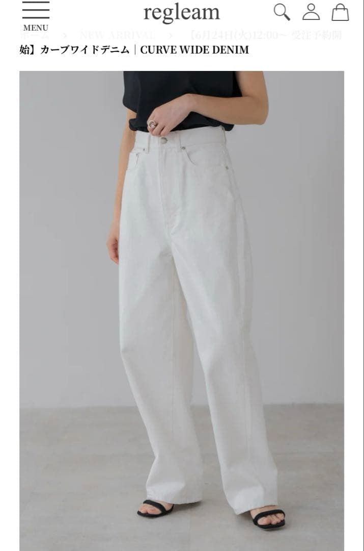 regleam カーブワイドデニム オフ M - メルカリ