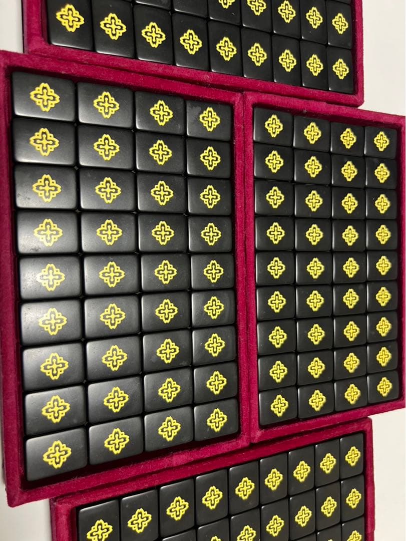 麻雀牌　ミズノ丸一　法悦　背黒　ブラック　最高級麻雀牌　希少　本革