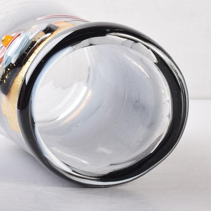 カメイガラス　亀井協一造　硝子花器　共箱　M　7045