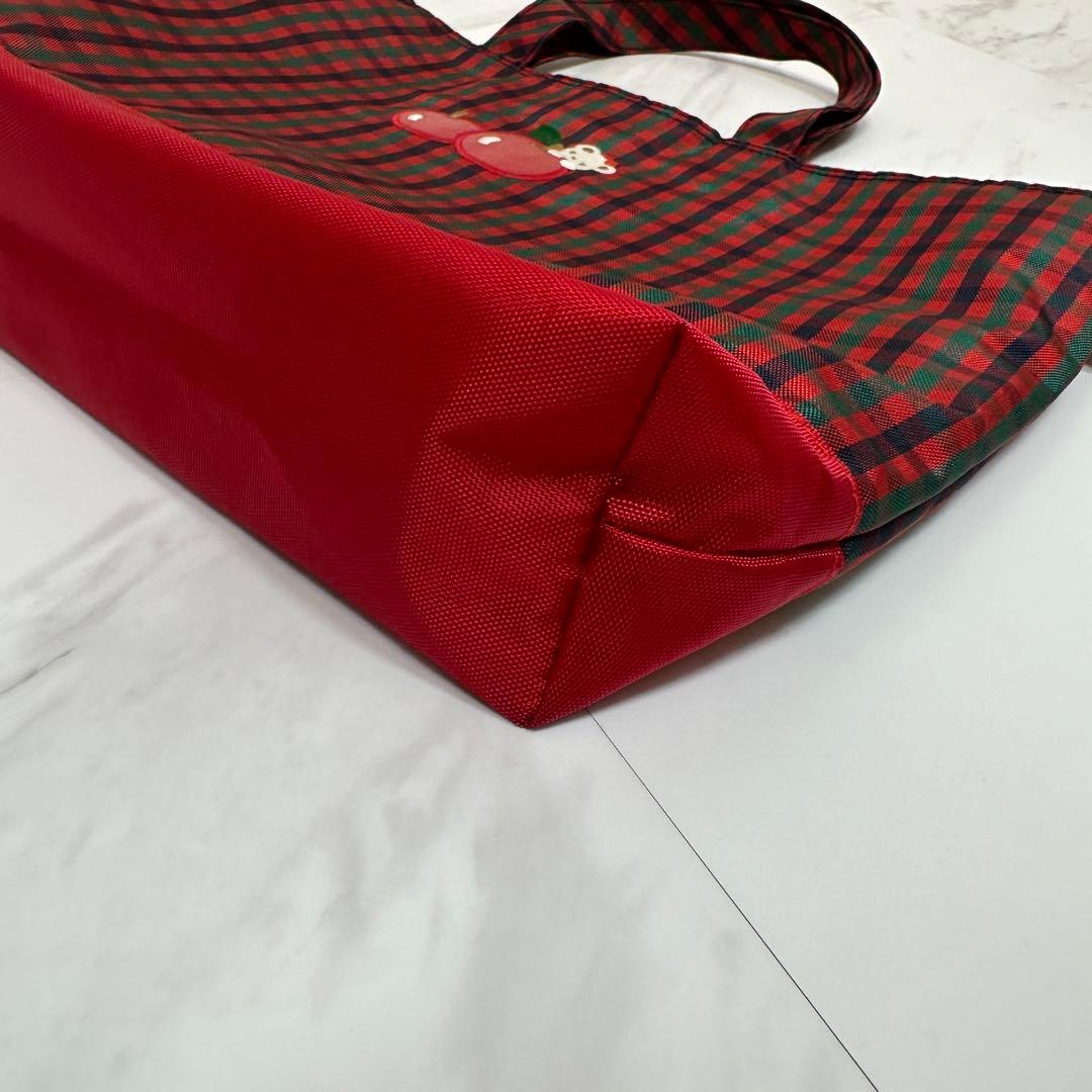 familiar ファミリア トートバッグ レッスンバッグ 赤系チェック