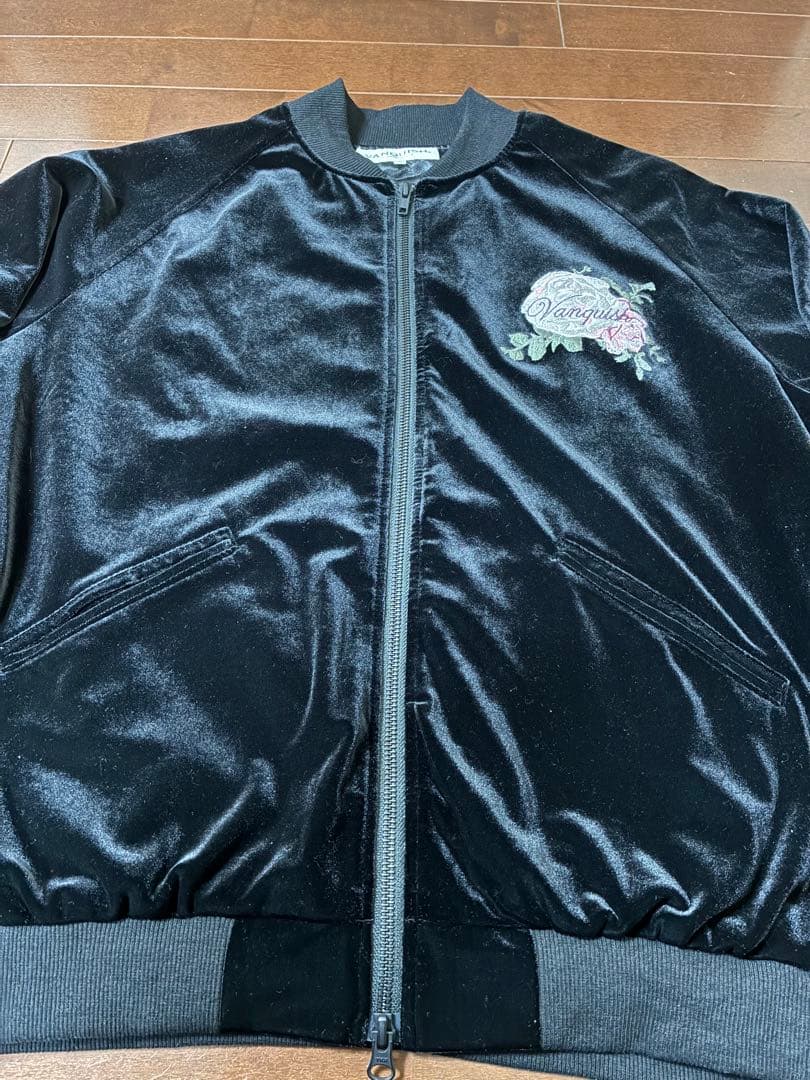 VANQUISHヴァンキッシュ別珍ジャケット刺繍スカジャン和柄ベロア渋谷花