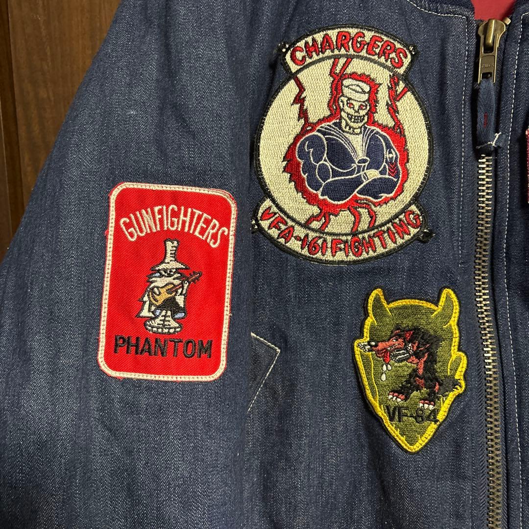 90s ドッグファイト THE DOG FIGHT デニムMA-1ジャケット - メルカリ