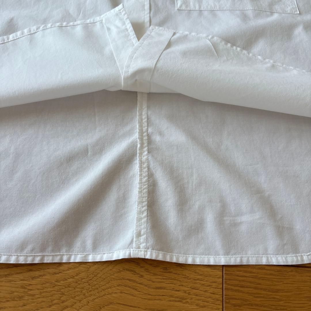 め*こ様 HUIS オーガニックコットンバンドカラー半袖ワイドブラウス