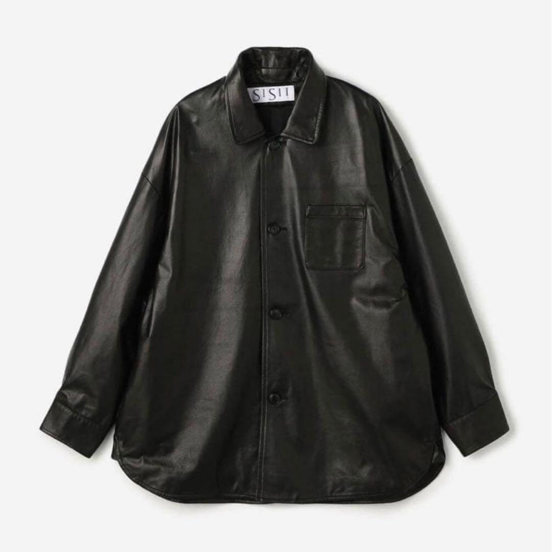 Sisii Bshop別注 レザーシャツ Black M 今日もビショップ Sisii LEATHER JACKET（EXCLUSIVE）