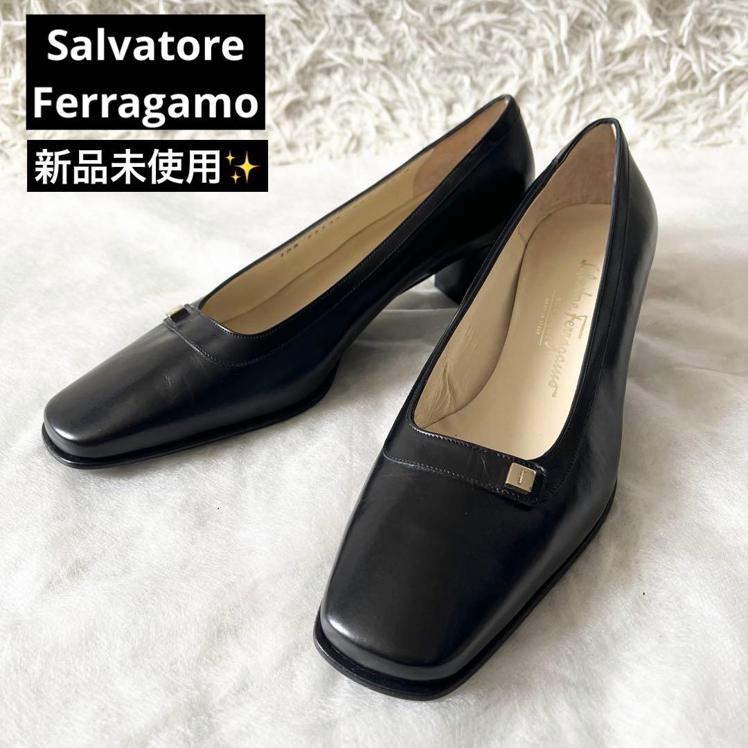 新品未使用✨サルヴァトーレフェラガモ　パンプス　62140 レザー　ブラック サルヴァトーレフェラガモ レザーパンプス ローファー ブラック 金具