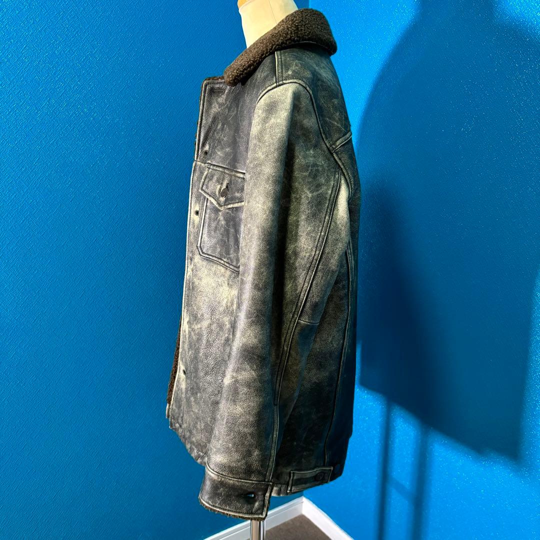 OLD GAP 90s レザージャケット 牛革 裏ボア ヴィンテージ加工 美品