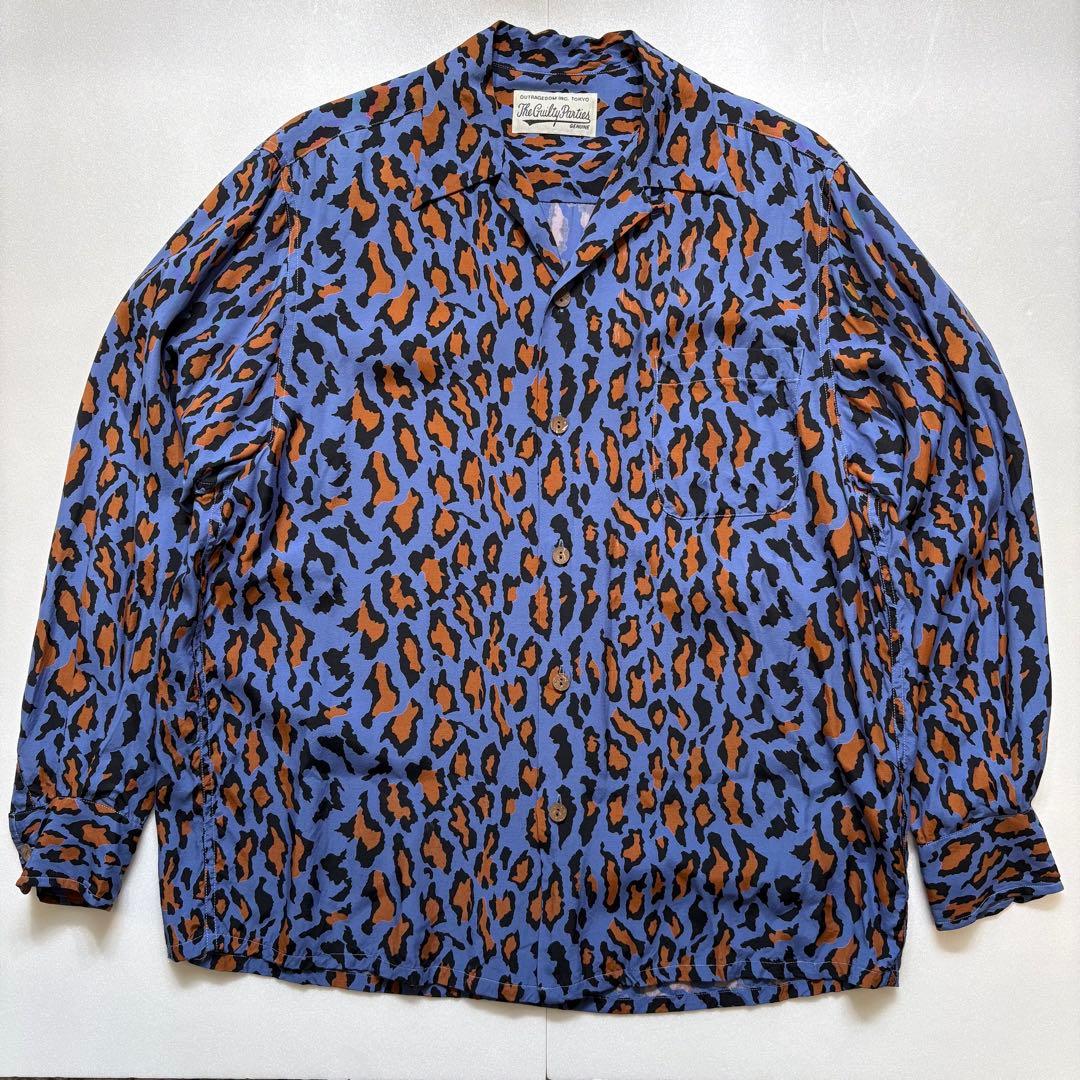 ワコマリア　レオパード柄長袖シャツ　レーヨン　ヒョウ柄　総柄 WACKO MARIA (ワコマリア) HAWAIIAN SHIRT L/S ( TYPE-1 ) (レオパード