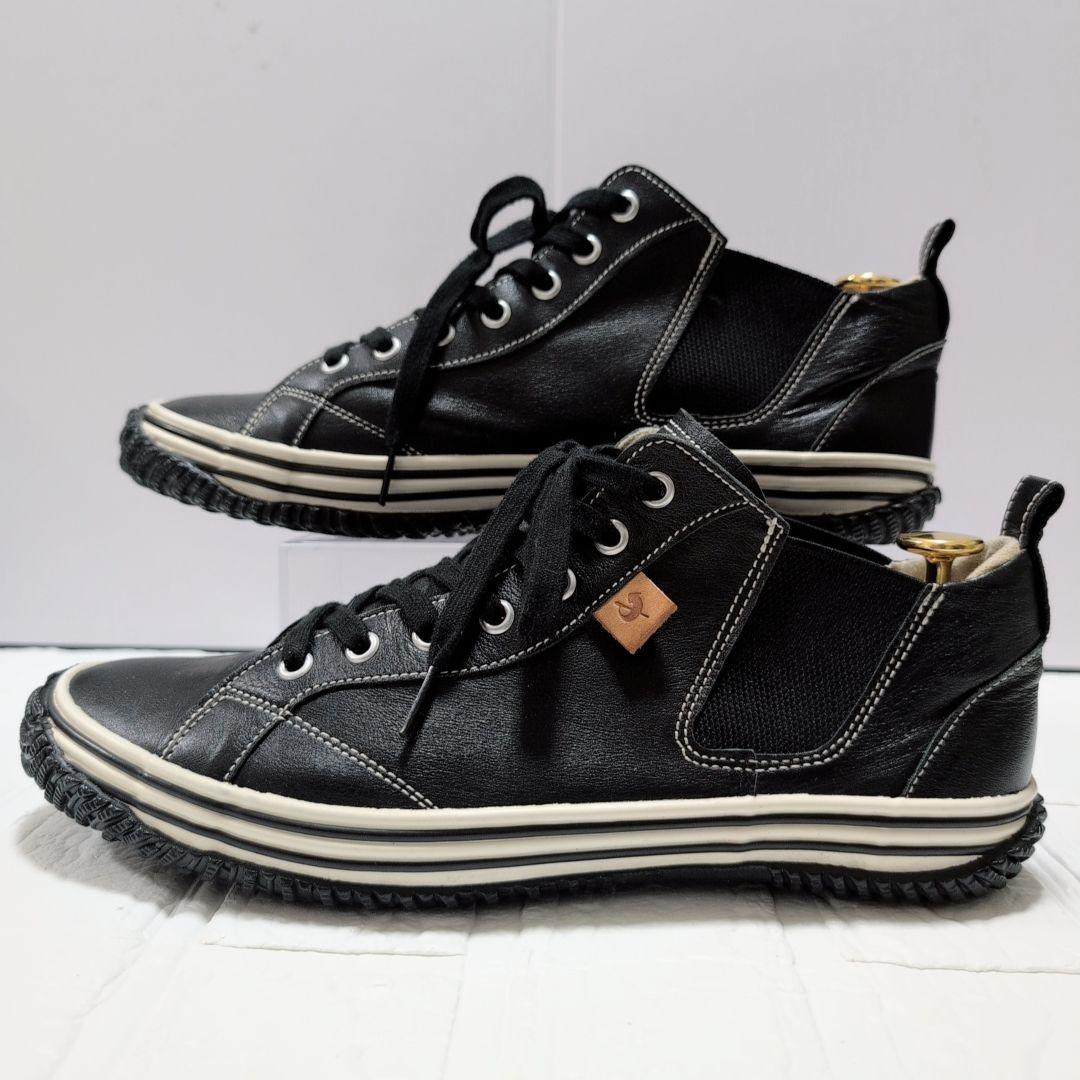 【美品】スピングルムーブ サイドゴア レザー スニーカー 25.5cm