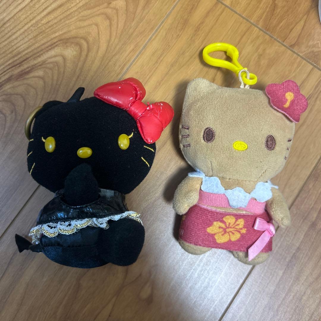 最終値下げ ハローキティ ぬいぐるみ 2点セット 黒キティ 日焼けキティ
