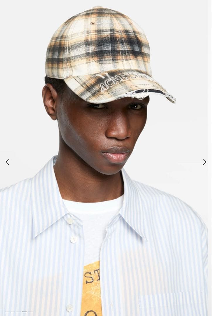 Acne Studios チェック ベースボールキャップ - メルカリ