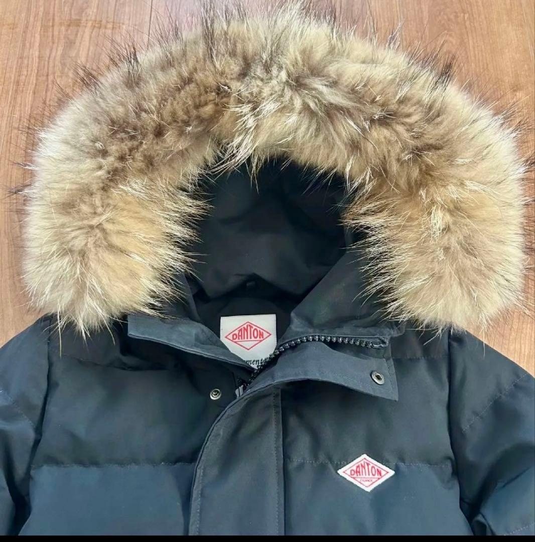 urari様専用] DANTON ファー付きダウンジャケット ブラック 34 - メルカリ