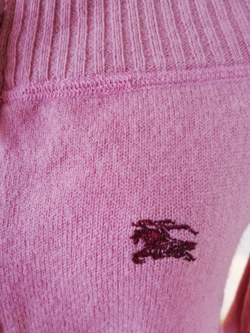 レア♥バーバリーロンドン ピンク ウールニット38 М フロントジッパー