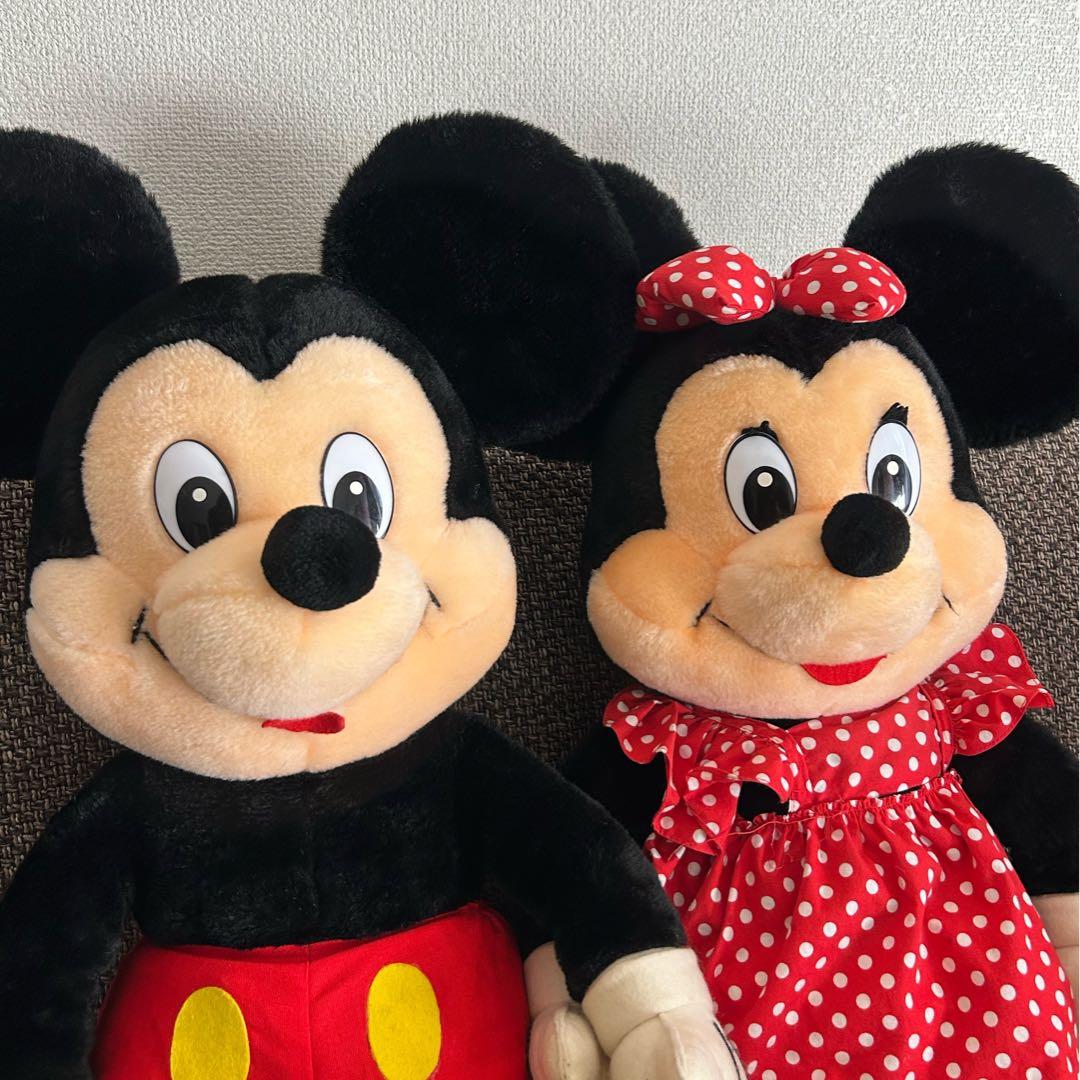 ディズニーヴィンテージミッキー&ミニーマウス大サイズぬいぐるみ約70cm日本製