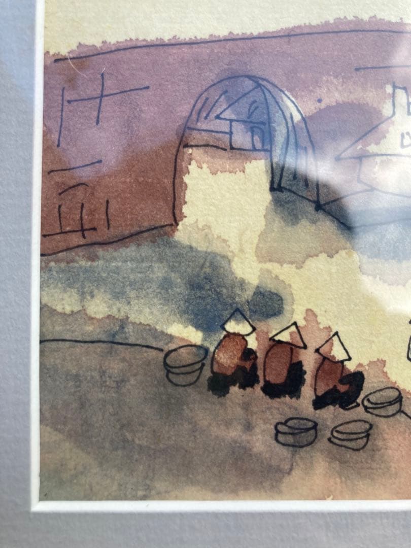 和風風景画 木製フレーム付き 未使用品