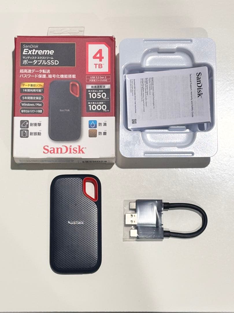 SanDisk Extreme Portable SSD 4TB 外付ポータブル Amazon.com: Sandisk Extreme PRO Portable 4TB USB 3.2 Gen 2 Type-C