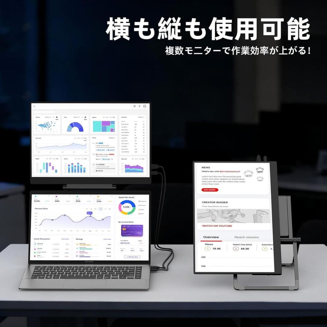 16インチ モバイルモニター WQXGA IPS液晶 100％sRGB広色域 - メルカリ