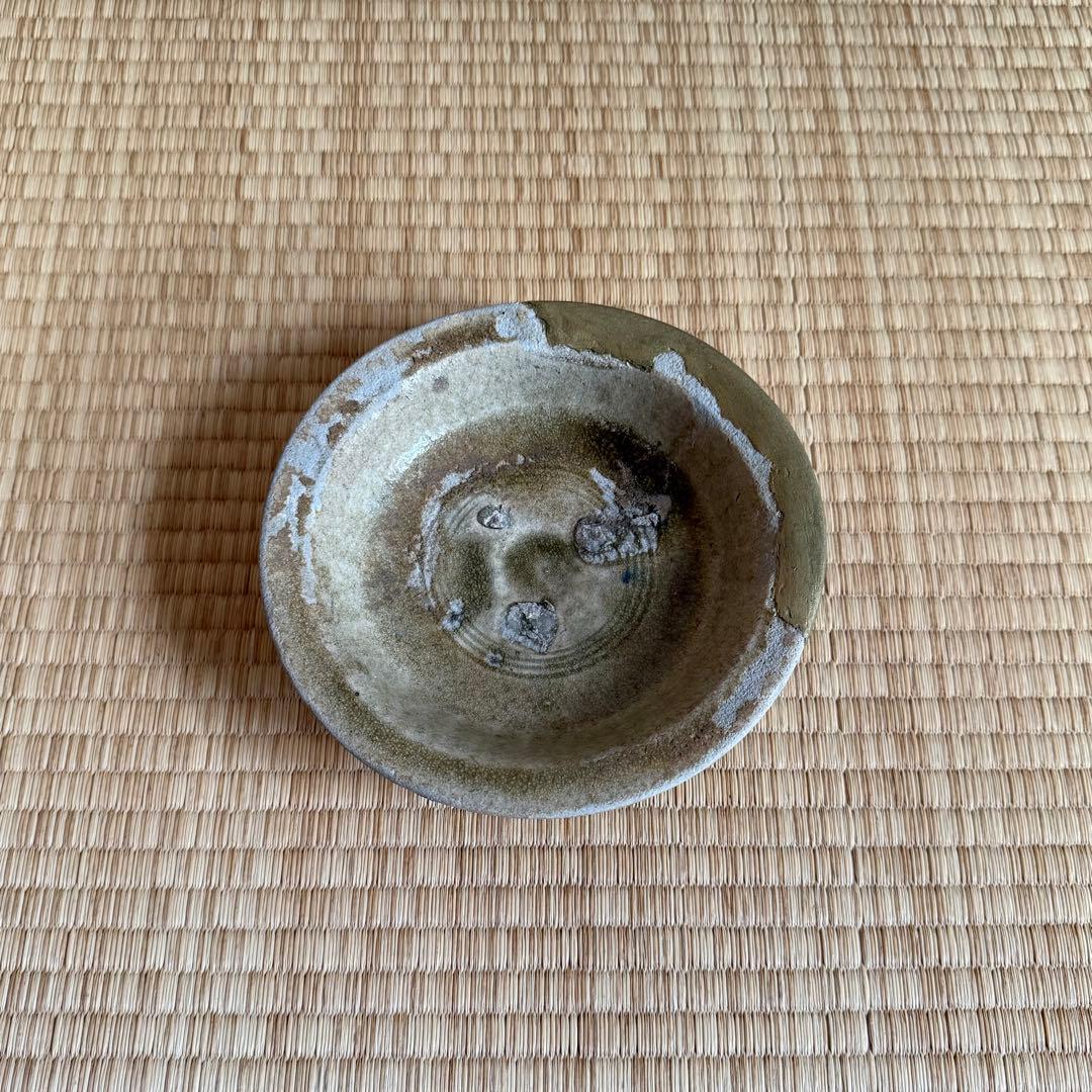古瀬戸 高台おろし皿 卸皿 中皿 鎌倉時代 灰釉 山茶碗 陶片 古美術